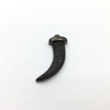 CZ Micro Pave Brass Gun-metal with black stone Dagger Charm Pendant | Fashion Jewellery Outlet | Fashion Jewellery Outlet