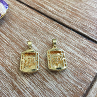 Allah rectangle shape Alloy Charm pendant | Fashion Jewellery Outlet | Fashion Jewellery Outlet