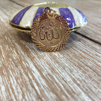 Allah 18k gold plated diamond cut Brass Charm Pendant | Fashion Jewellery Outlet | Fashion Jewellery Outlet