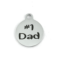 #1 Dad - Gift for Dad Custom Charm | Fashion Jewellery Outlet | Fashion Jewellery Outlet
