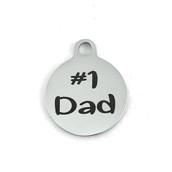 #1 Dad - Gift for Dad Custom Charm | Fashion Jewellery Outlet | Fashion Jewellery Outlet