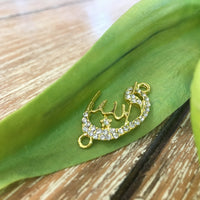 Allah Arabic script shaped rhinestone Alloy Connectors | Fashion Jewellery Outlet | Fashion Jewellery Outlet