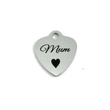 Mum ❤ Laser Engraved Custom Charm | Fashion Jewellery Outlet | Fashion Jewellery Outlet