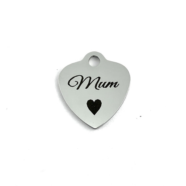 Mum ❤ Laser Engraved Custom Charm | Fashion Jewellery Outlet | Fashion Jewellery Outlet