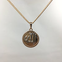 Allah 18k gold plated raised edge design Brass Charm Pendant | Fashion Jewellery Outlet | Fashion Jewellery Outlet