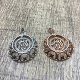 Allah CZ Micro Pave Rose gold/Rhodium Brass Charm dangling Pendant | Fashion Jewellery Outlet | Fashion Jewellery Outlet