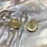 Round Blue Evil Eye Gold Charm | Fashion Jewellery Outlet | Fashion Jewellery Outlet