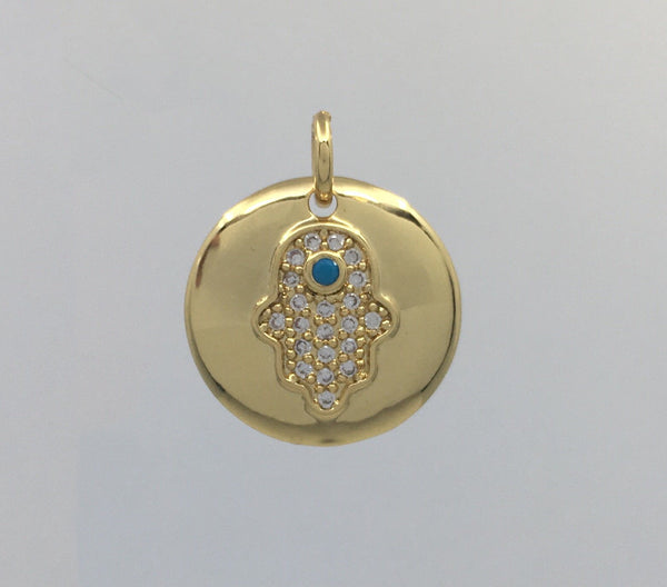 Hamsa Hand Charm Gold Plated Steel Charm | Fashion Jewellery Outlet | Fashion Jewellery Outlet