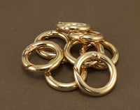 8 Gold Plated Key Chain Rings, 25mm | Fashion Jewellery Outlet | Fashion Jewellery Outlet
