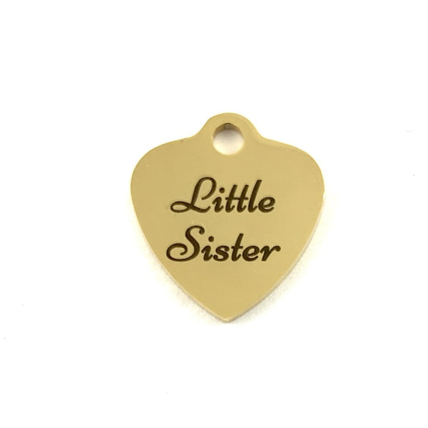Little Sister Laser Engraved Charm | Fashion Jewellery Outlet | Fashion Jewellery Outlet
