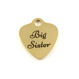 Big Sister Laser Engraved Charm | Fashion Jewellery Outlet | Fashion Jewellery Outlet