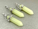 Green Jade, Lemon Jade, Agate, Natural Stone Bullet Pendant | Fashion Jewellery Outlet | Fashion Jewellery Outlet
