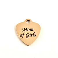 Mom of Girls Laser Engraved Charm | Fashion Jewellery Outlet | Fashion Jewellery Outlet