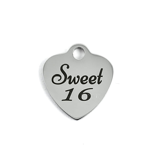 Sweet 16 Personalized Laser Engraved Charm | Fashion Jewellery Outlet | Fashion Jewellery Outlet