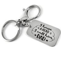 I have a HERO I Call him Dad Custom Keychain| Fashion Jewellery Outlet | Fashion Jewellery Outlet