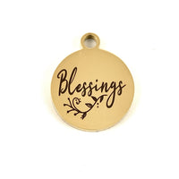 Blessings Round Engraved Charm | Fashion Jewellery Outlet | Fashion Jewellery Outlet