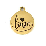 Love Laser Engraved Charm | Fashion Jewellery Outlet | Fashion Jewellery Outlet