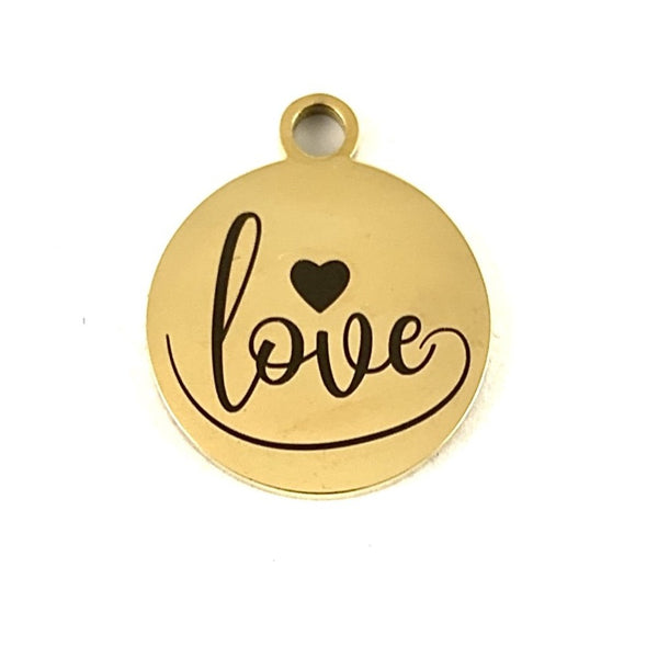 Love Laser Engraved Charm | Fashion Jewellery Outlet | Fashion Jewellery Outlet