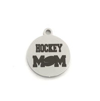 Hockey Mom Stainless Steel Engraved Charm | Fashion Jewellery Outlet | Fashion Jewellery Outlet