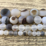4mm White Frosted Agate Bead | Fashion Jewellery Outlet | Fashion Jewellery Outlet