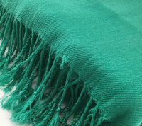 Peacock Green Pashmina Scarf with Fringe | Fashion Jewellery Outlet | Fashion Jewellery Outlet
