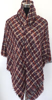 Checkered Blanket Scarf Long, Winter Scarf | Fashion Jewellery Outlet | Fashion Jewellery Outlet