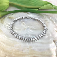 Cubic Zirconia Bridal Bracelet Marquise | Fashion Jewellery Outlet | Fashion Jewellery Outlet