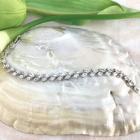 Cubic Zirconia Leaf Bridal Bracelet | Fashion Jewellery Outlet | Fashion Jewellery Outlet