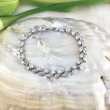 Cubic Zirconia Leaf Bridal Bracelet | Fashion Jewellery Outlet | Fashion Jewellery Outlet