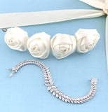 Cubic Zirconia Flower Marquise Bracelet | Fashion Jewellery Outlet | Fashion Jewellery Outlet
