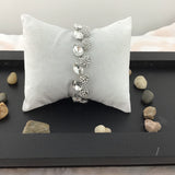 Crystal Elegant Leaf Shape Silver Bridal Bracelet | Fashion Jewellery Outlet | Fashion Jewellery Outlet