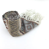 Tribal Print Beige Pashmina Scarf | Fashion Jewellery Outlet | Fashion Jewellery Outlet