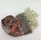 Floral Tribal Print Shaded Pashmina Scarf | Fashion Jewellery Outlet | Fashion Jewellery Outlet