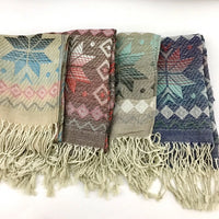 Floral Tribal Print Grey Pashmina Scarf | Fashion Jewellery Outlet | Fashion Jewellery Outlet