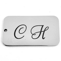 Your Own Initials Rectangle Engraved Charm | Fashion Jewellery Outlet | Fashion Jewellery Outlet