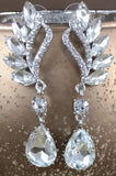 Crystal Marquise Teardrop Earrings, Silver | Fashion Jewellery Outlet | Fashion Jewellery Outlet
