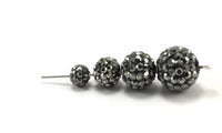 10mm Dark Grey Shamballa Bead | Fashion Jewellery Outlet | Fashion Jewellery Outlet