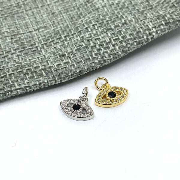 Mini Silver and gold evil eye charms