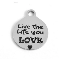 Live the Life You Love Laser Engraved Charm | Fashion Jewellery Outlet | Fashion Jewellery Outlet