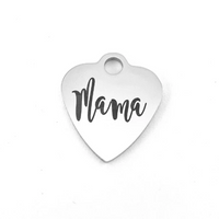 Mama Engraved Heart Charm Mama Charm | Fashion Jewellery Outlet | Fashion Jewellery Outlet
