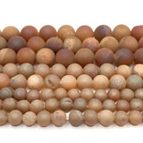 Natural Metallic Orange Druzy Agate Beads