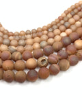 Matte Orange Druzy Agate Beads