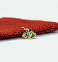 18k gold plated evil eye charm with colorful cz stones