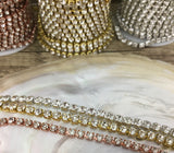 1 Row Gold Rhinestone Chain Clear Stone| Fashion Jewellery Outlet | Fashion Jewellery Outlet