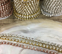 1 Row Silver Rhinestone Chain Clear Stone| Fashion Jewellery Outlet | Fashion Jewellery Outlet