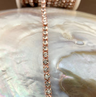 1 Row Rose Gold Rhinestone Chain Clear Stone| Fashion Jewellery Outlet | Fashion Jewellery Outlet