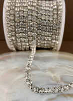 1 Row Silver Rhinestone Chain Clear Stone| Fashion Jewellery Outlet | Fashion Jewellery Outlet