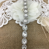 Crystal Oval Shape Silver Bridal Bracelet | Fashion Jewellery Outlet | Fashion Jewellery Outlet