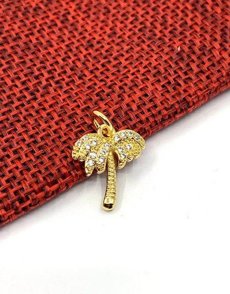 Gold Palm tree charm pendant