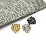 Green eyed panther head beads
